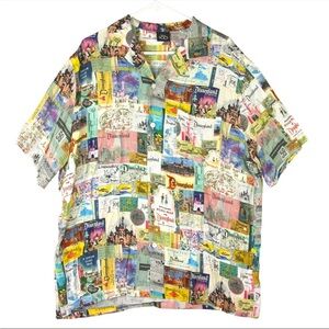 Disney Parks Disney 100 Anniversary Disneyland Button Down Woven Shirt Mens XL